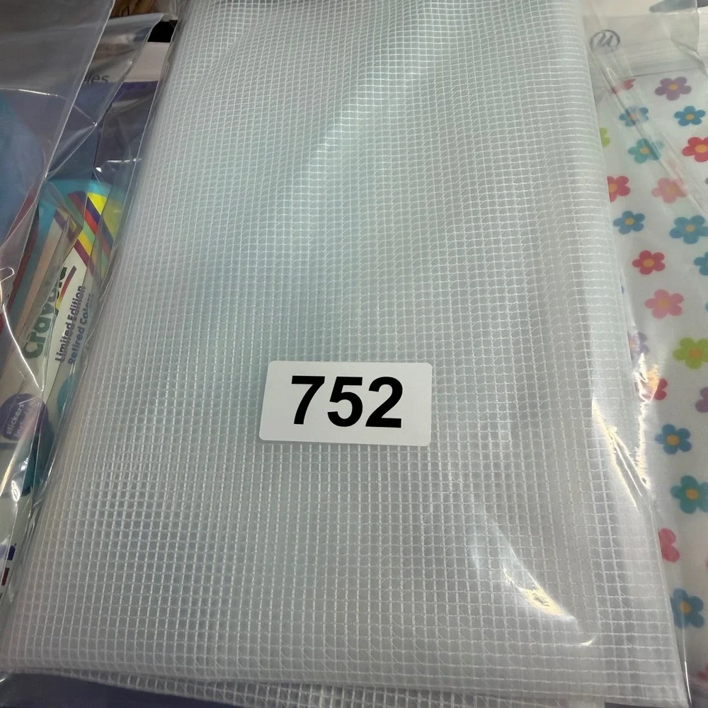 Clear Mesh Zipper Pouch Reinforced Grid Storage Bag White 13.5x9.5 Office Travel